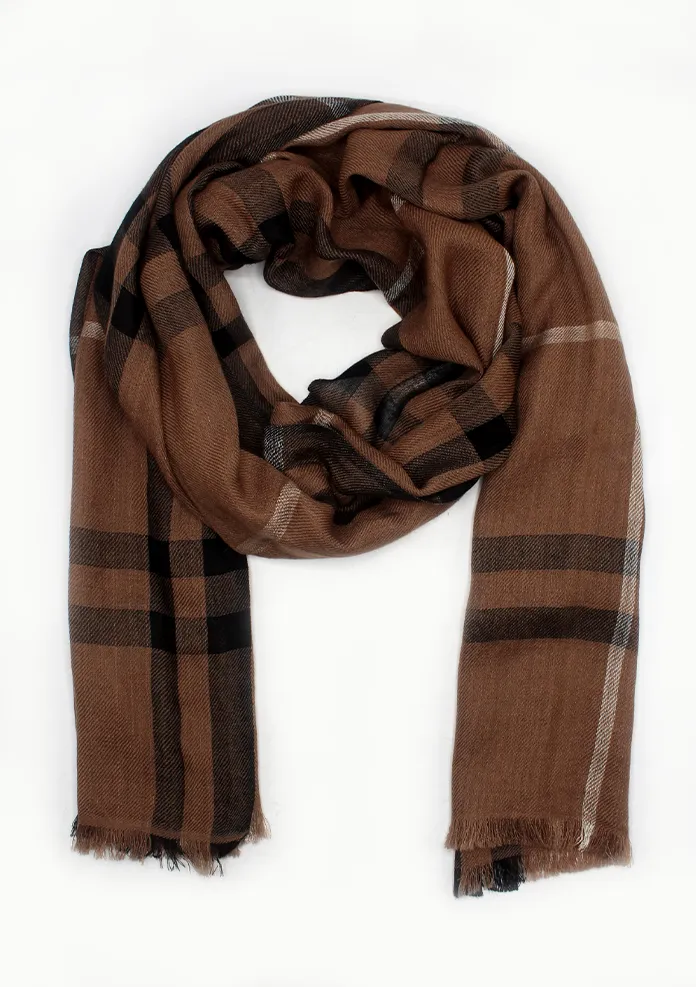 100% Exclusive Tartan Cashmere Stole from Nepal