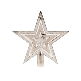 10cm 5 Pointed Star Tree Topper Silver