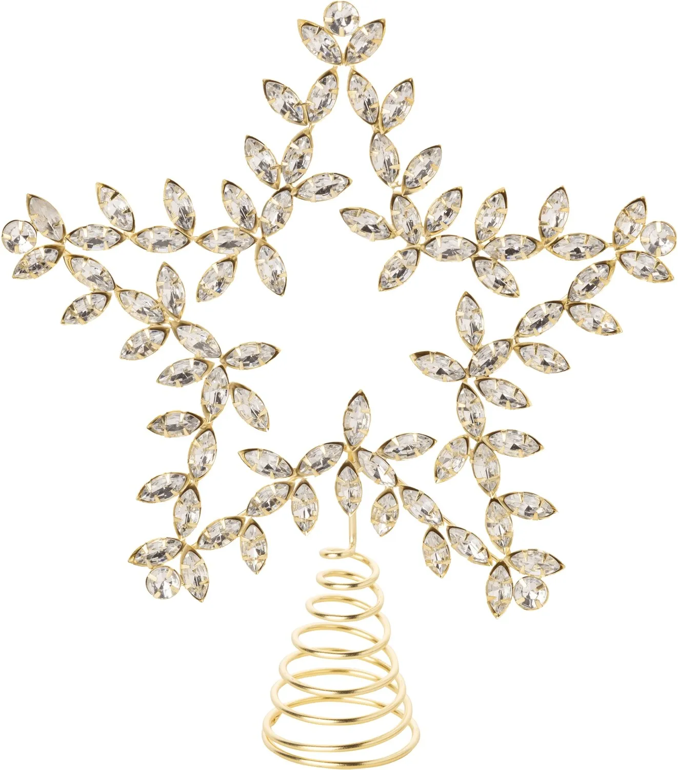 11.5" Non Lit Gold Jeweled Star Tree Topper