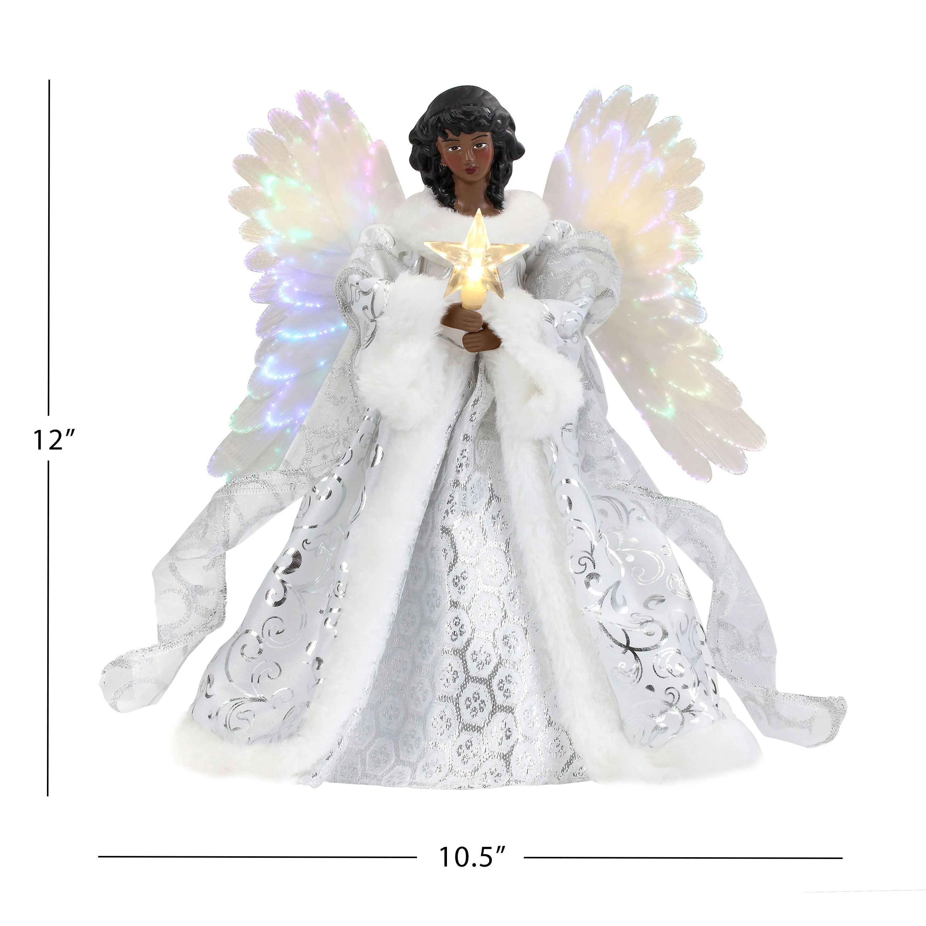 12 in. Fiber-Optic Animated Tree Topper - Black Angel