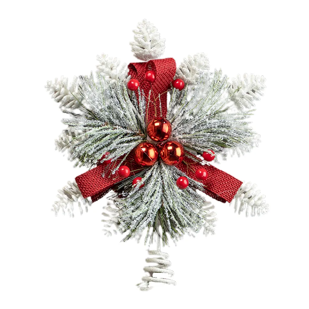 12" Non Lit Retro Pine Star Tree Topper