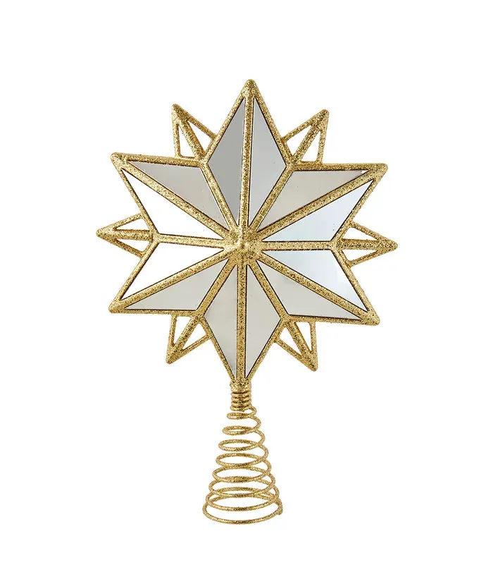 13.5" Non Lit Gold Mirrored Star Tree Topper