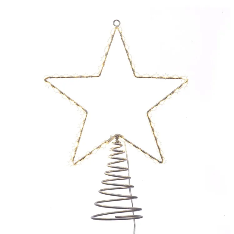 13" Metal Lighted LED Star Tree Topper