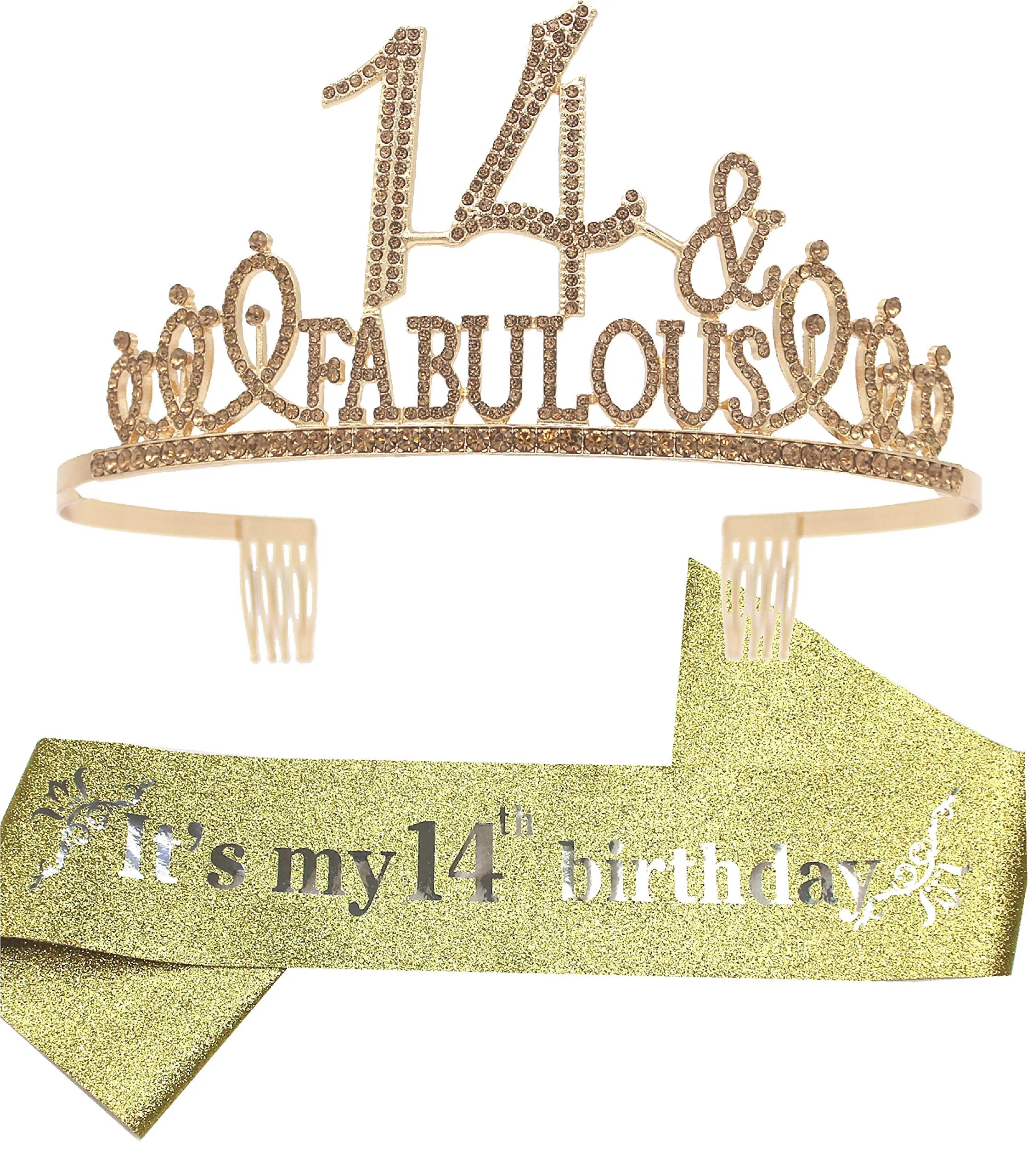 14th Birthday Gifts for Girls, 14th Birthday Tiara and Sash, 14th Birthday Decorations