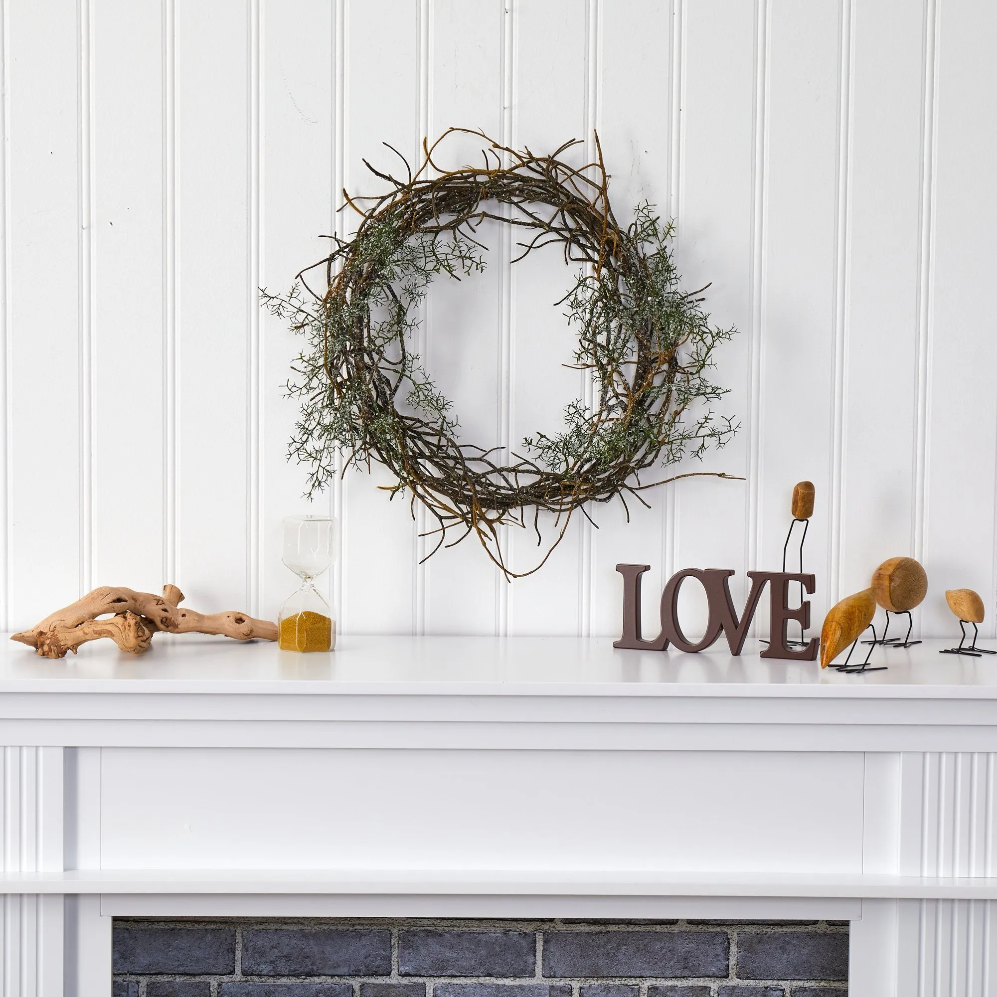 17” Frosted Twig Wreath