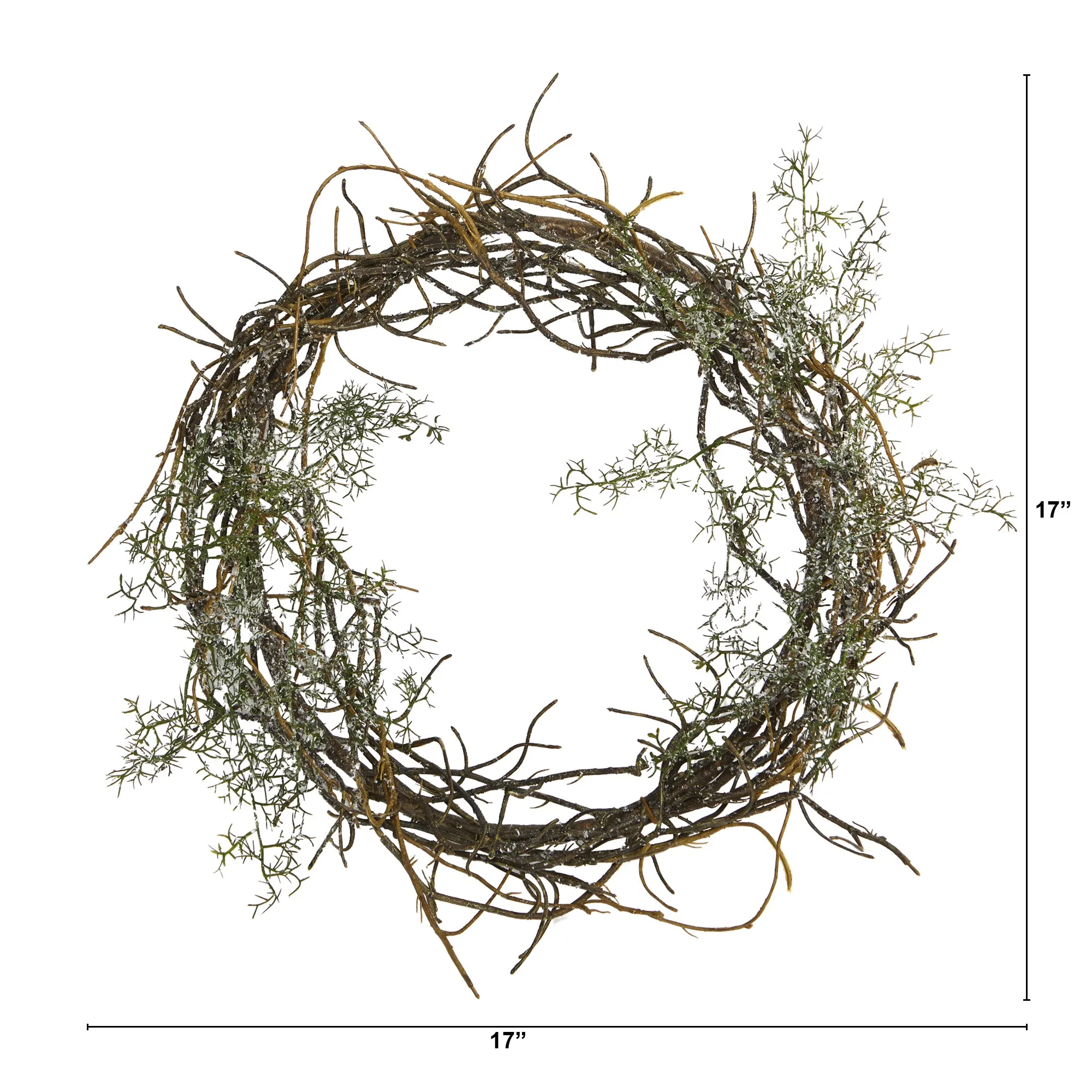 17" Frosted Twig Wreath