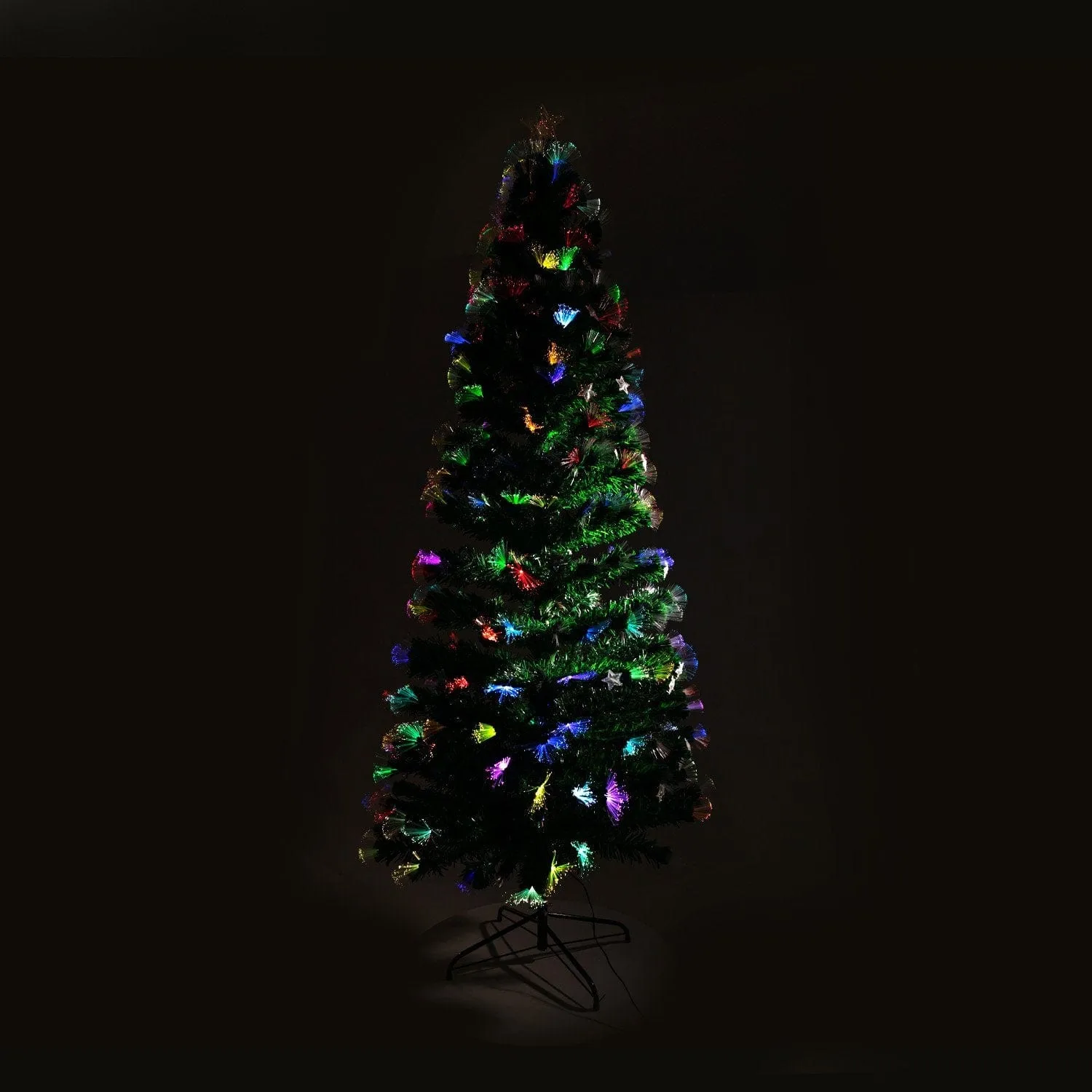 1.8m Enchanted Pre Lit Fibre Optic Christmas Tree Stars