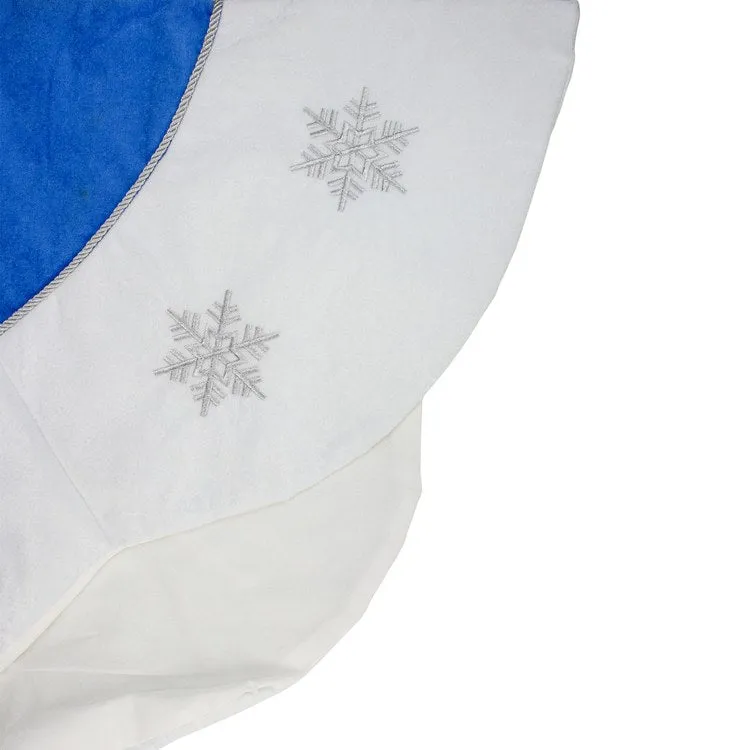 21.5" Blue and White Ford Scalloped Mini Christmas Tree Skirt