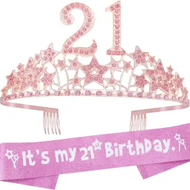 21st Birthday Gifts for Her, 21st Birthday Sash, 21st Birthday Decorations for Her, 21