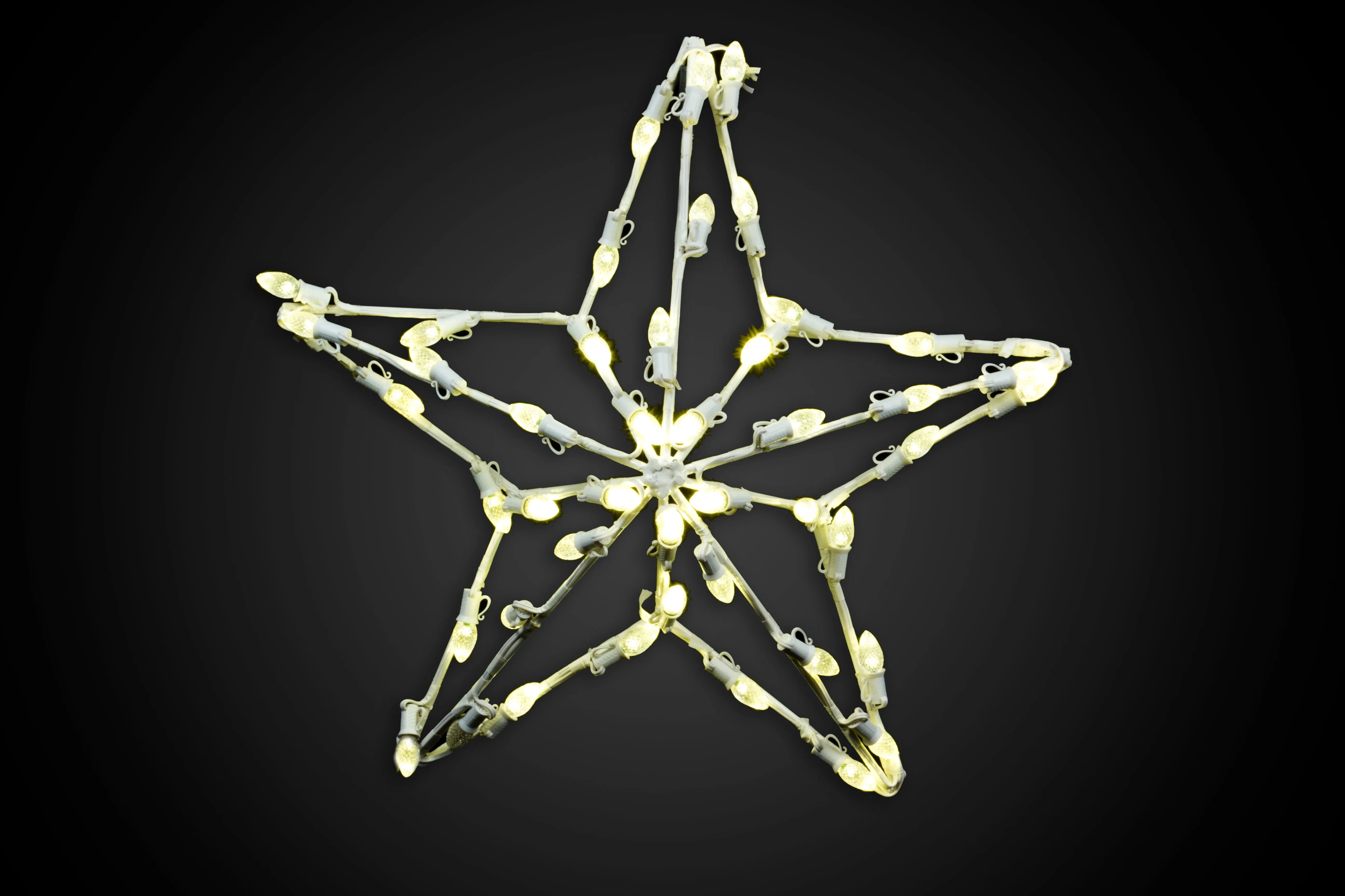 3' 3-D Star Tree Topper Lit with Warm White LED Lights