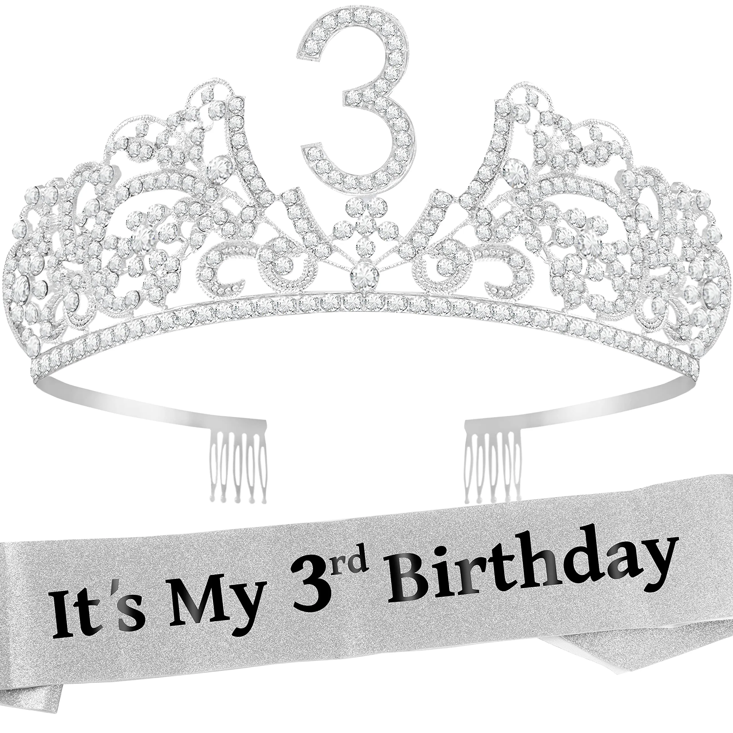 3rd Birthday Gifts for Girls, 3rd Birthday Tiara and Sash, 3rd Birthday Decorations