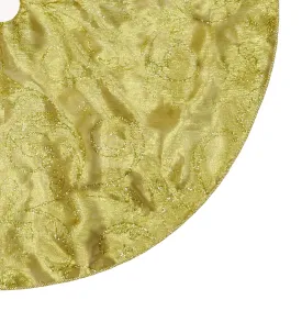 48" Gold Filigree Christmas Tree Skirt