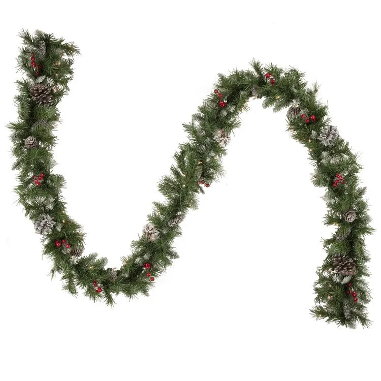 5-Piece Pre-Lit Frosted Verona Berry Pine Artificial Christmas Entryway Set