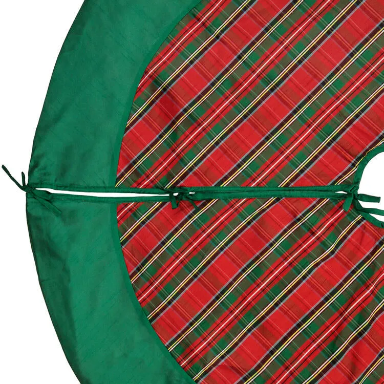 52" Red and Green Plaid Tree Skirt