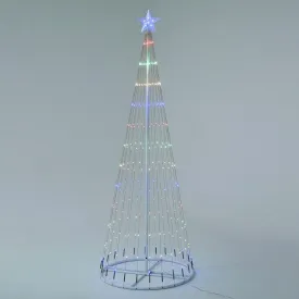 6ft LED Multicolour Light String Tree With Star Topper