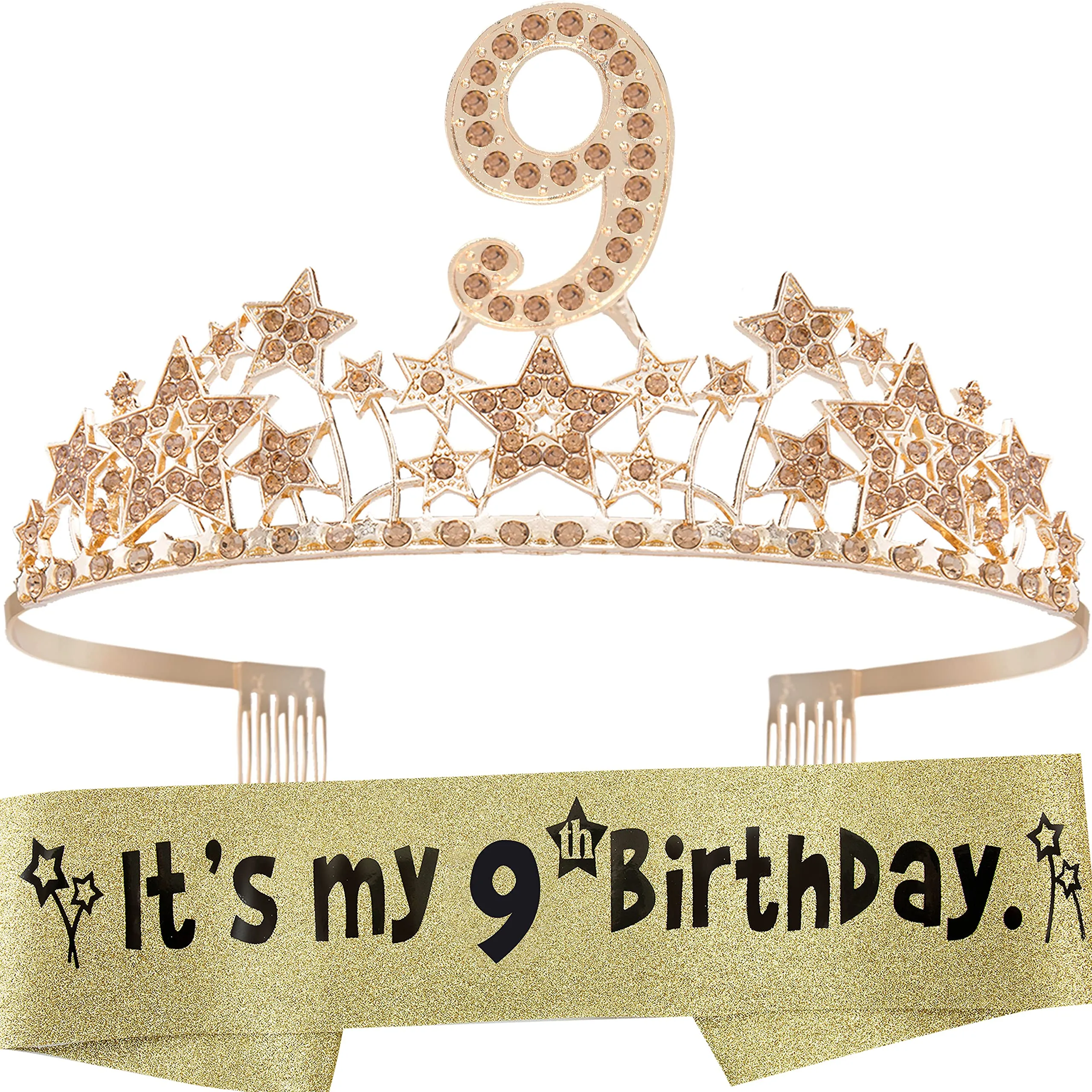 9th Birthday Gifts for Girls, 9th Birthday Tiara and Sash, 9th Birthday Decorations