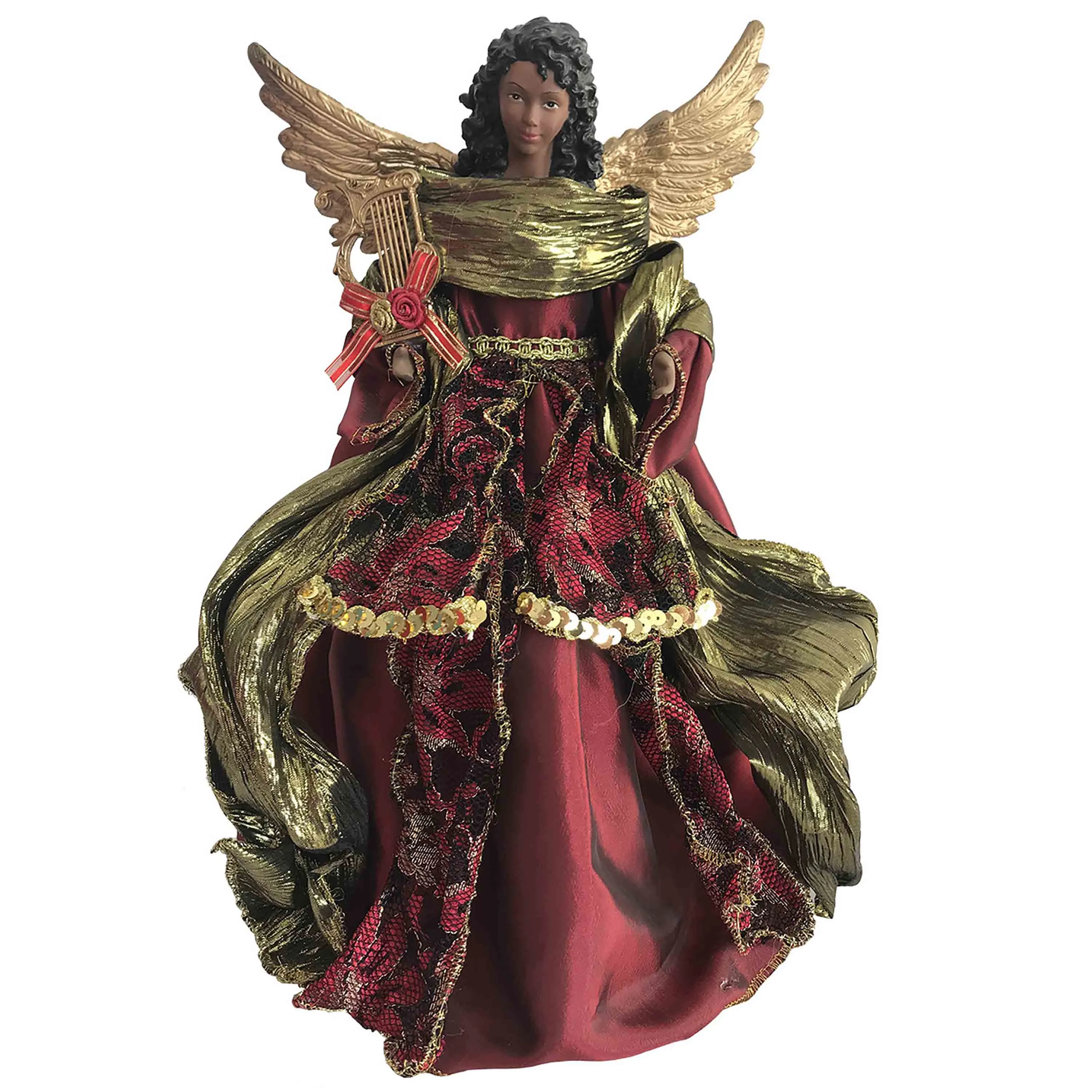 African American Christmas Angel - 16" Tree Topper