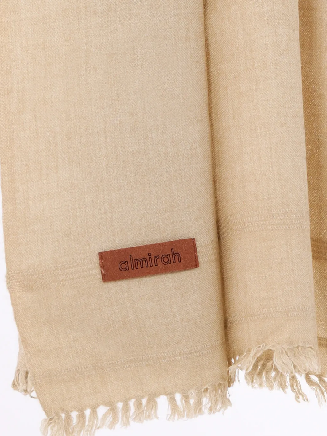 Beige Blended Shawl For Men - AL-SH-015