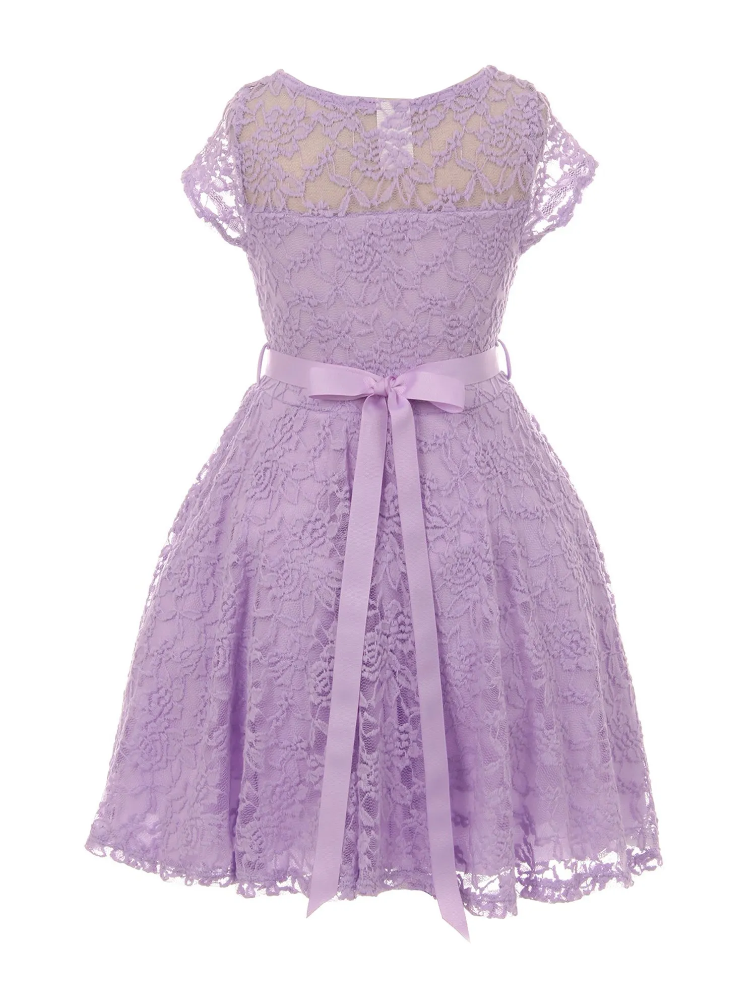 Big Girls Lace Glitter Stone Belt Special Occasion Skater Dress 8-14