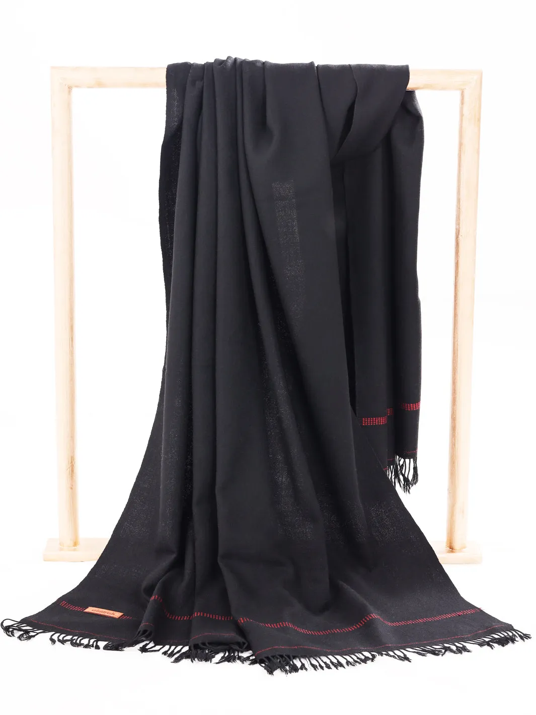 Black Blended Shawl For Men - AL-SH-012