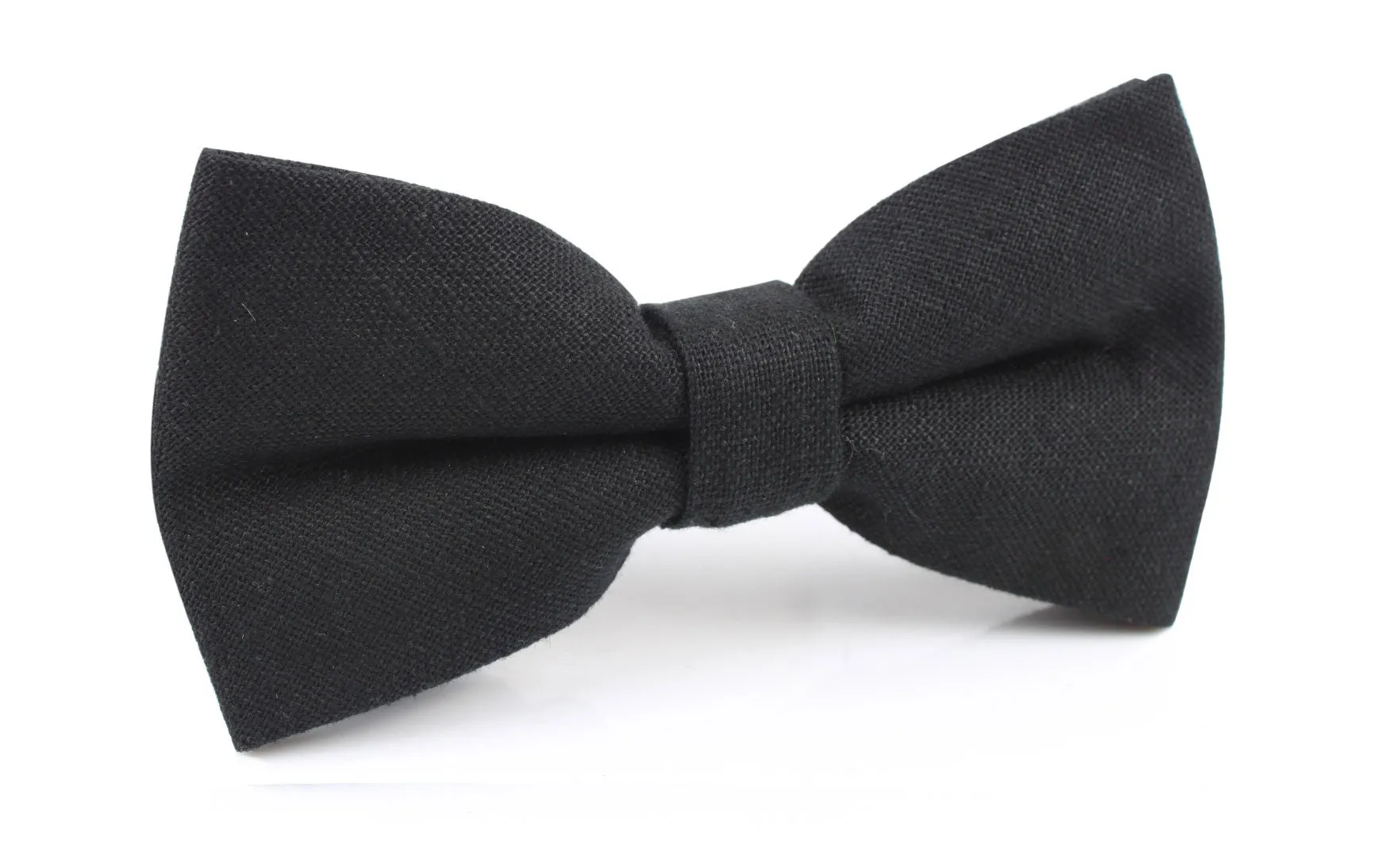 Black Linen Bow Tie