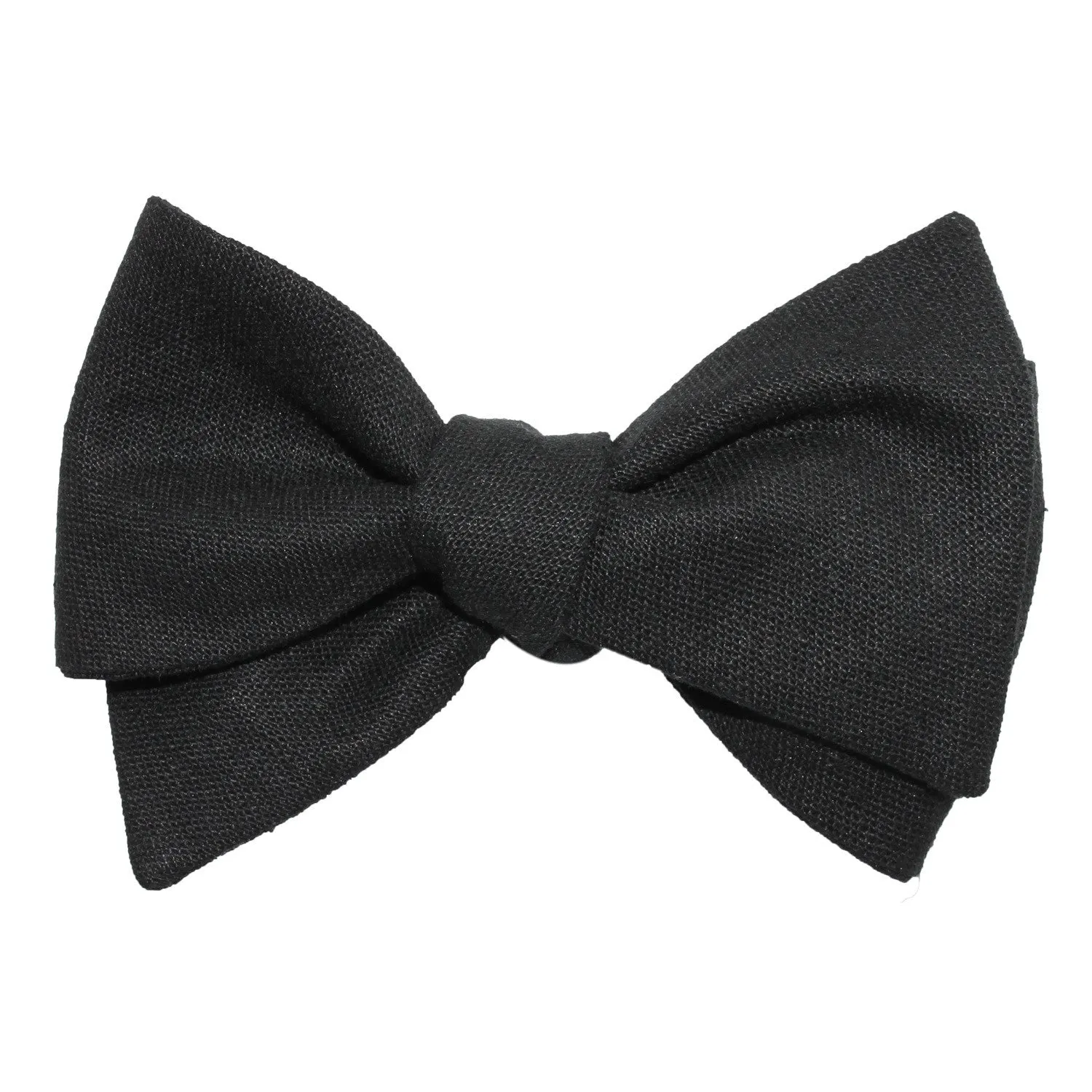 Black Linen Self Tie Bow Tie