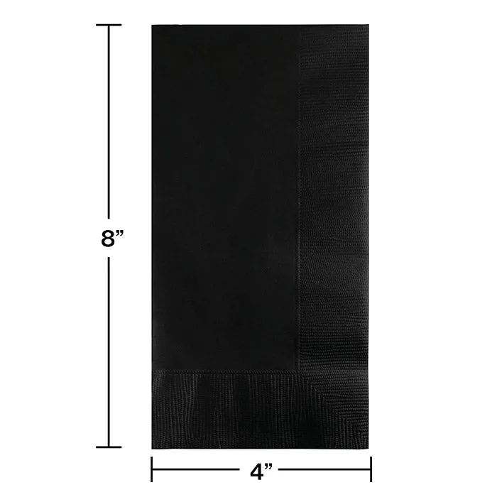 Black Velvet Dinner Napkins 2Ply 1/8Fld (50/Pkg)