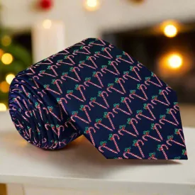 Blue Silk with Candy Cane Necktie