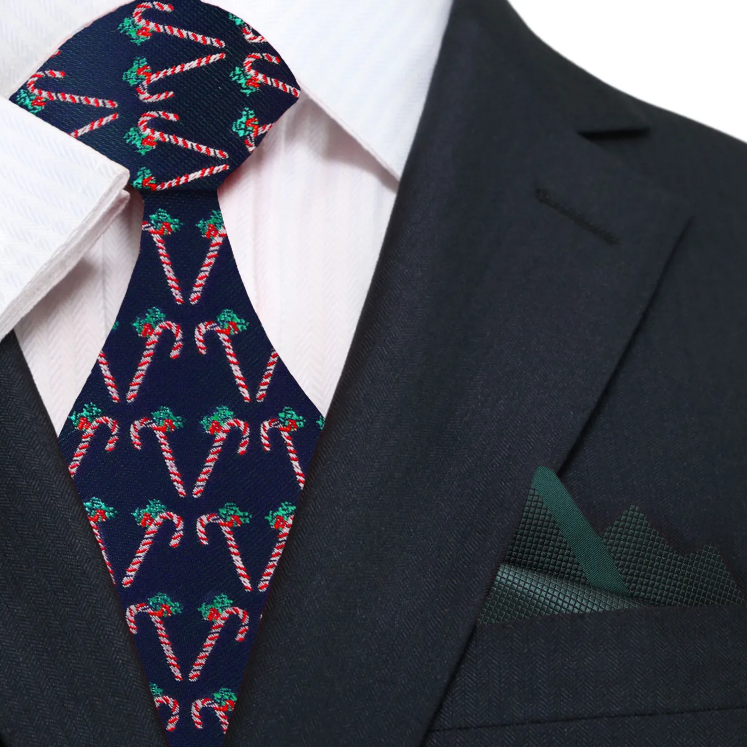 Blue Silk with Candy Cane Necktie