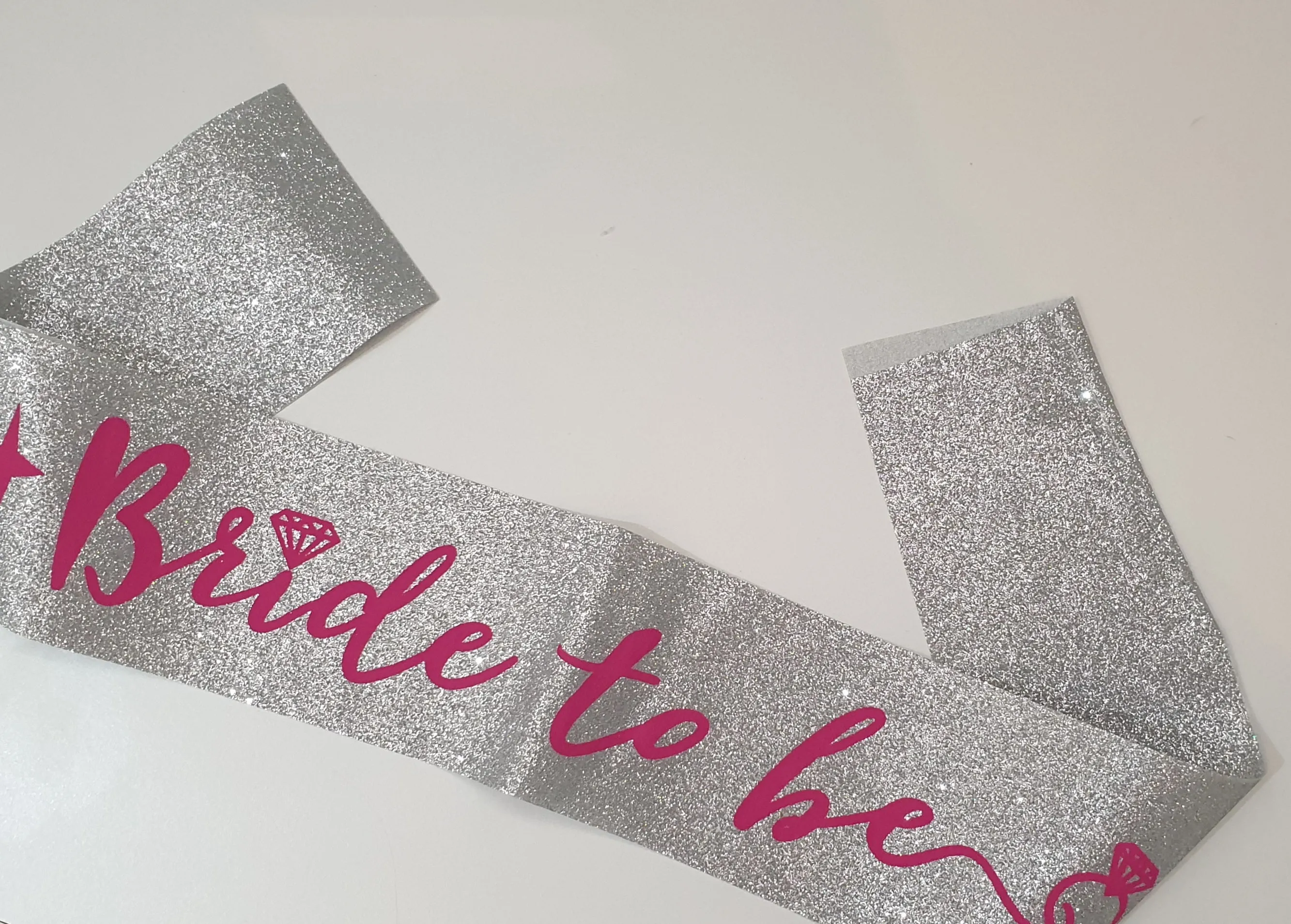 BRIDE TO BE SILVER GLITTER SASH