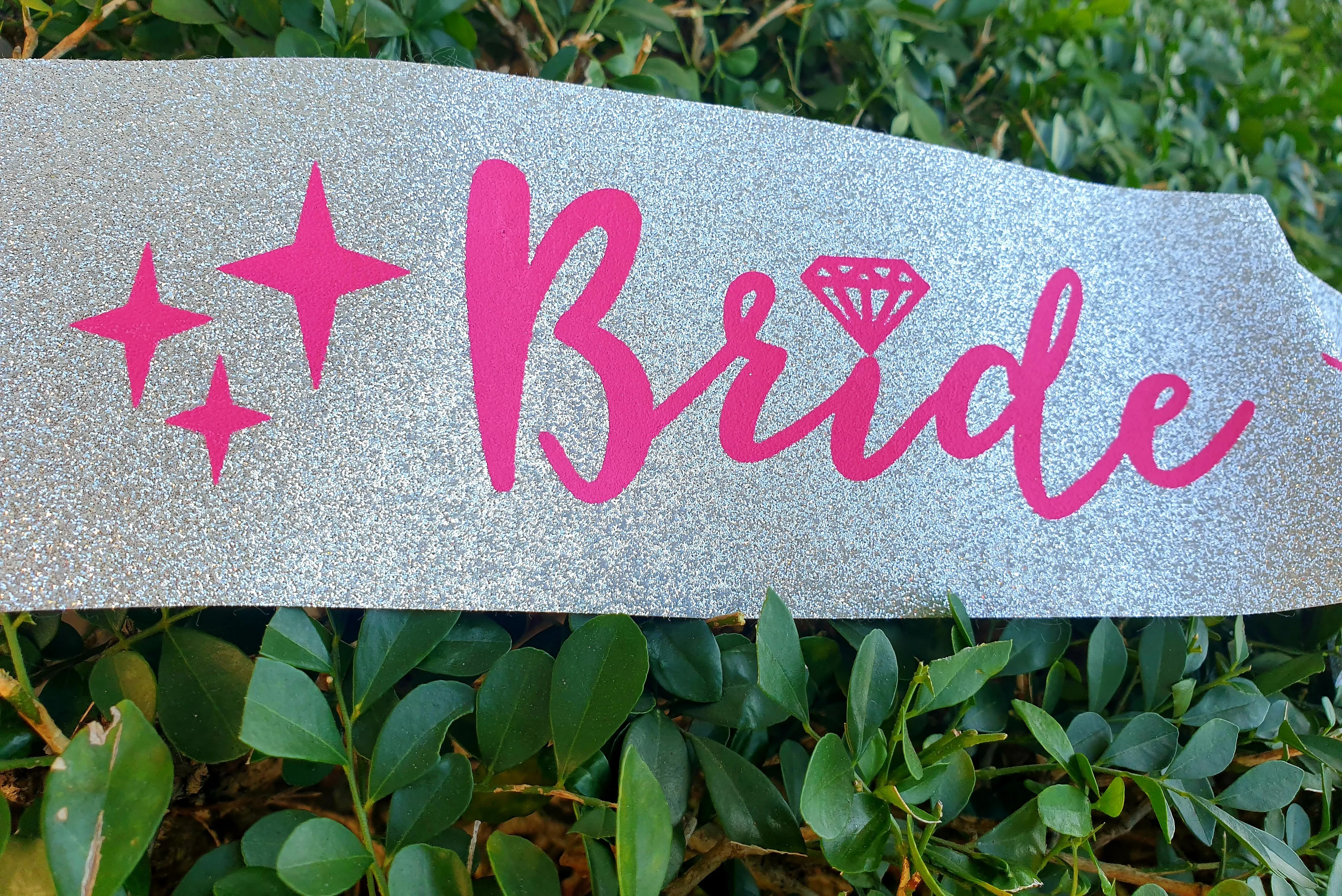 BRIDE TO BE SILVER GLITTER SASH