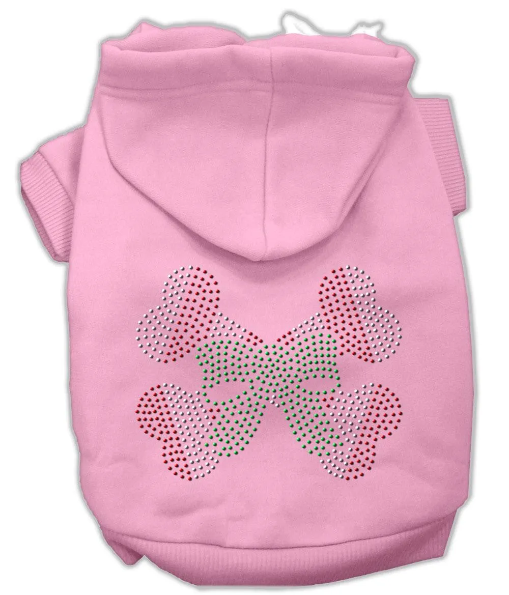 Candy Cane Crossbones Rhinestone Hoodie Pink XL (16)