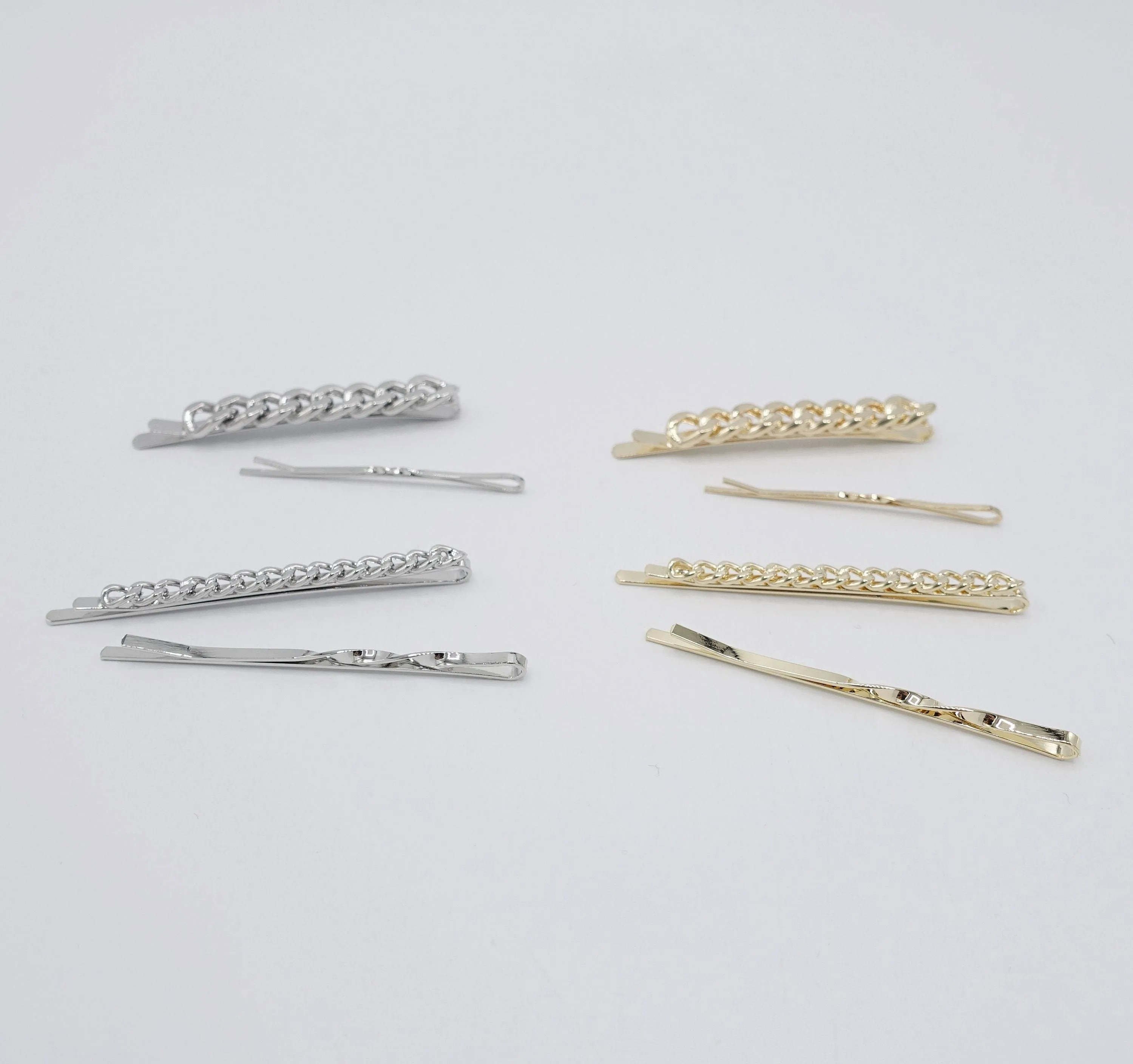 chain hair clip set