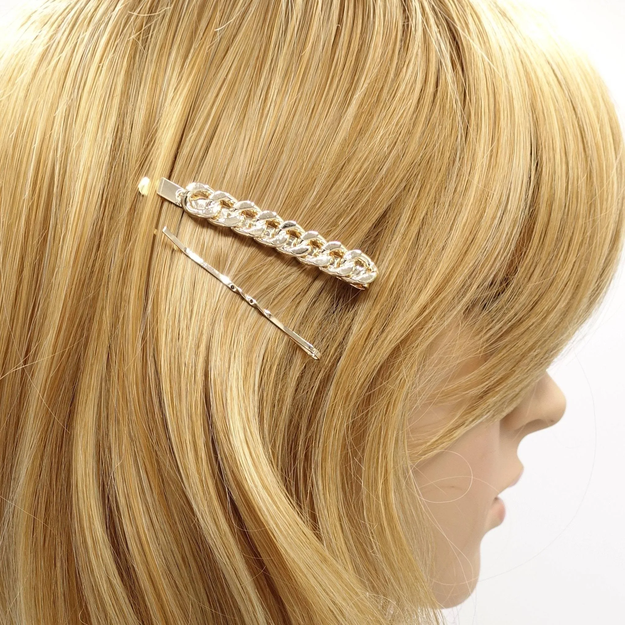 chain hair clip set