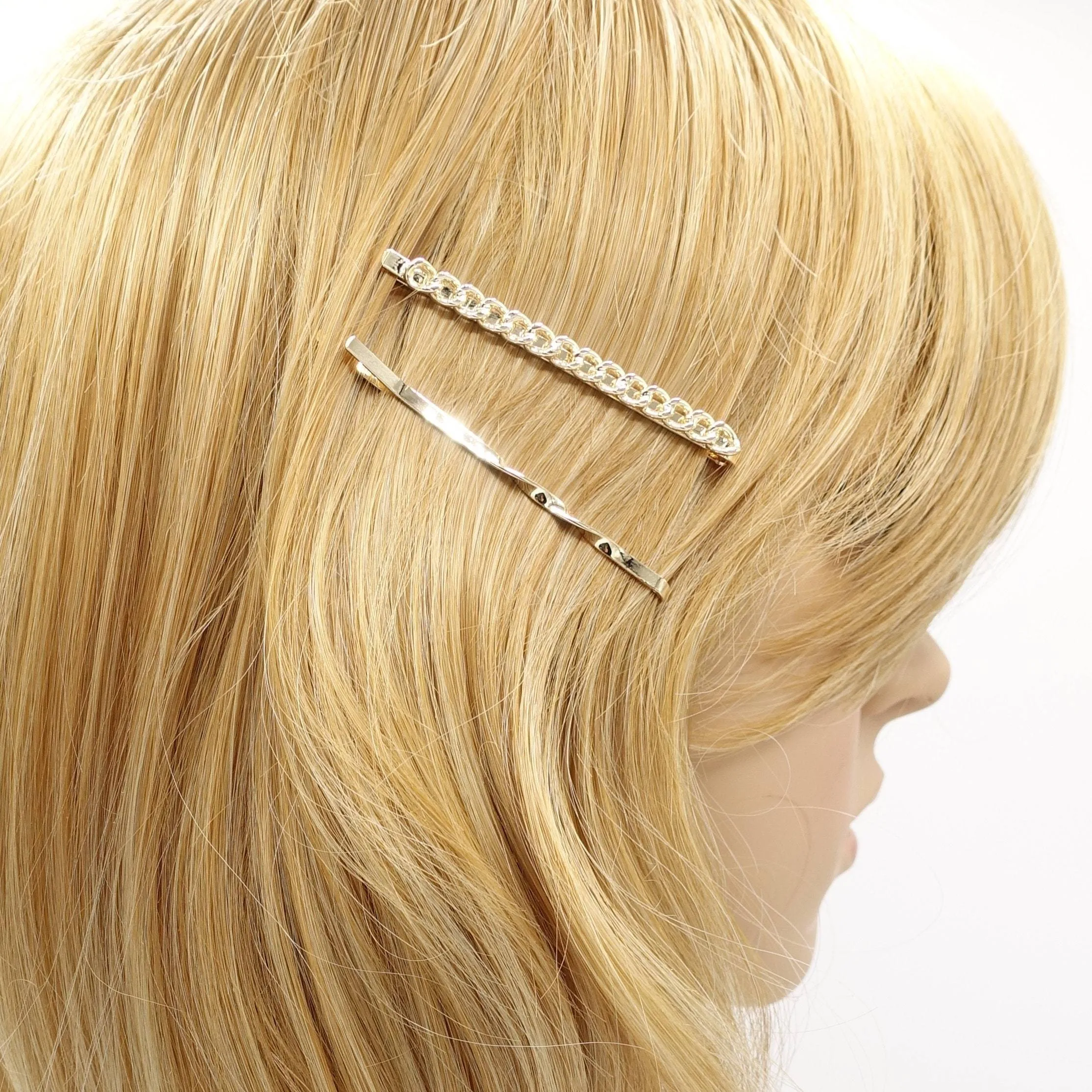 chain hair clip set