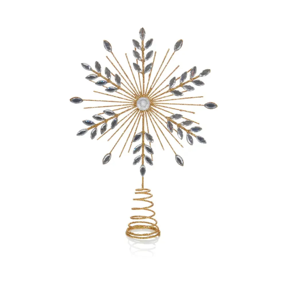 Champagne Gold Wire Snowflake Tree Topper 30cm