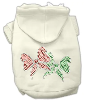 Christmas Bows Rhinestone Hoodie Cream XXL (18)