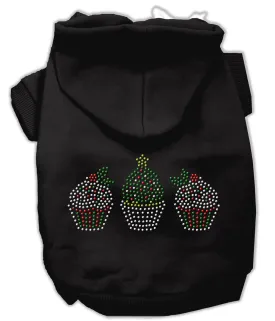 Christmas Cupcakes Rhinestone Hoodie Black XXL (18)