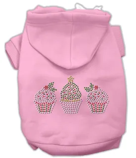 Christmas Cupcakes Rhinestone Hoodie Pink XXL (18)