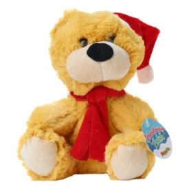 Christmas Plush Teddy Bears with Hat & Scarf - Brown TOY008B