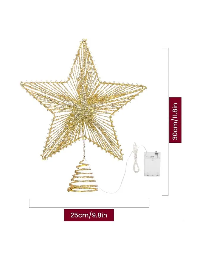 Christmas Star Tree Topper LED Warm Lights Rustic  Metal Xmas Treetop Star for Christmas Tree Decorations