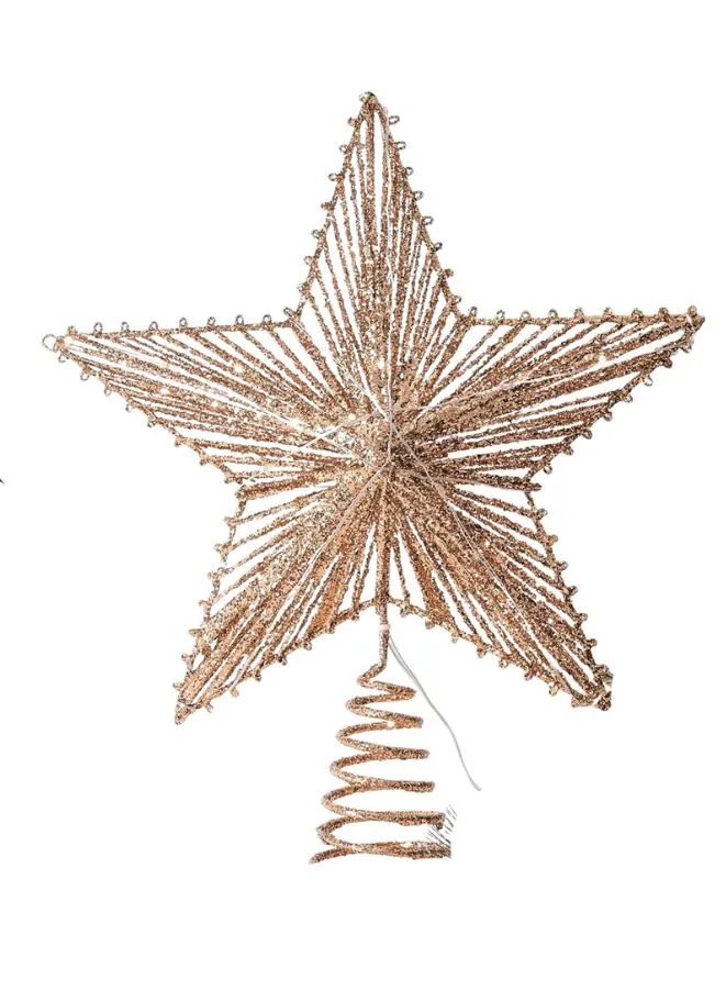 Christmas Star Tree Topper LED Warm Lights Rustic  Metal Xmas Treetop Star for Christmas Tree Decorations