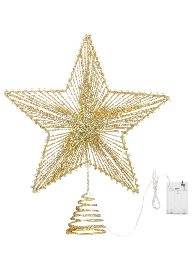 Christmas Star Tree Topper LED Warm Lights Rustic  Metal Xmas Treetop Star for Christmas Tree Decorations