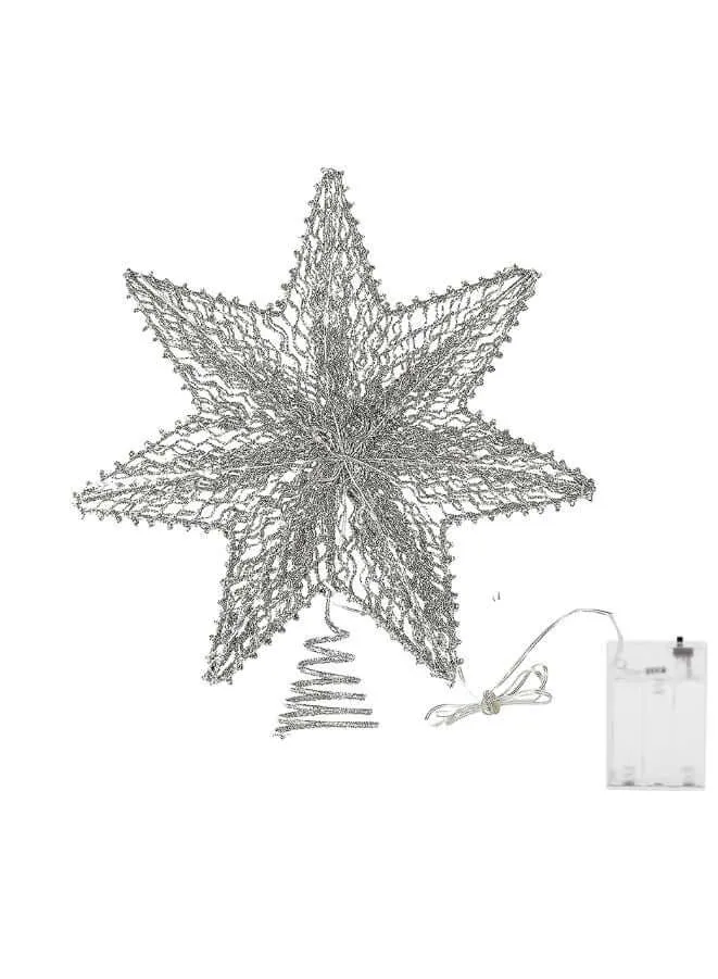 Christmas Star Treetop Light, Battery Powered Decorative Light 7 Corner-Shaped Xmas Tradition Tree Topper for Home Decor