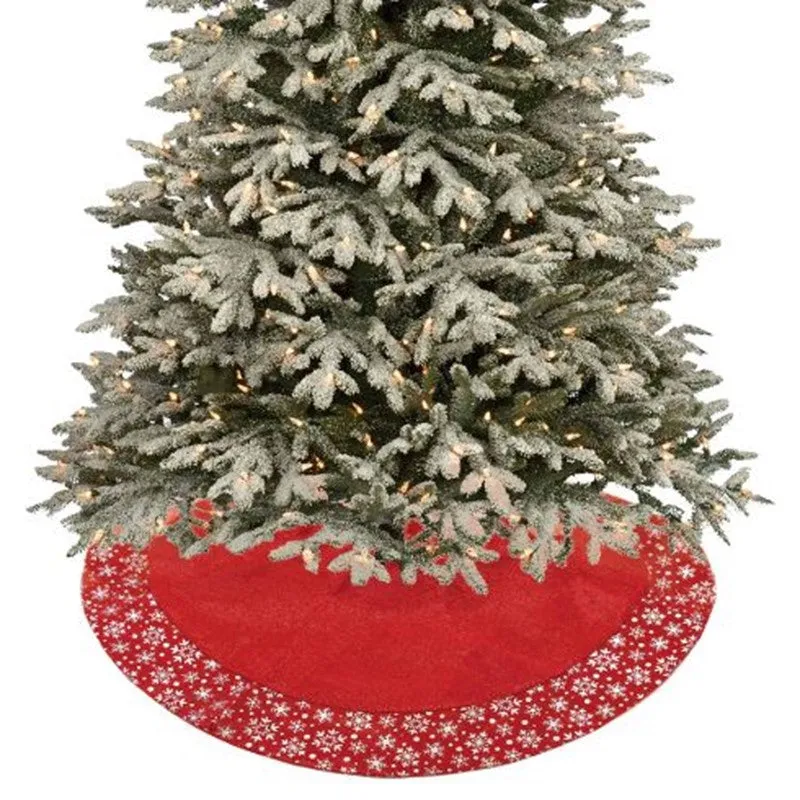 Christmas Tree Skirt Metallic Snowflake - Festive Holiday Decoration