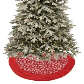 Christmas Tree Skirt Metallic Snowflake - Festive Holiday Decoration