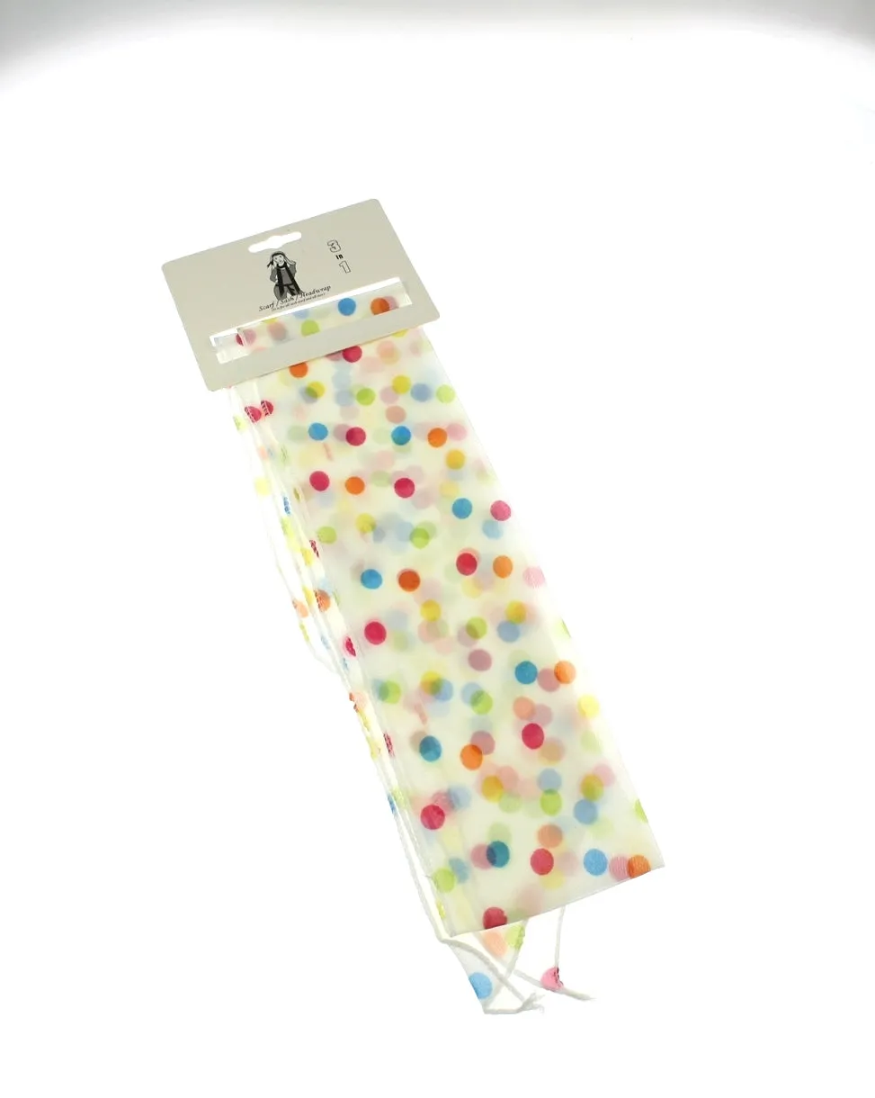 Colourful Polkadot on White Sash (3 in 1)