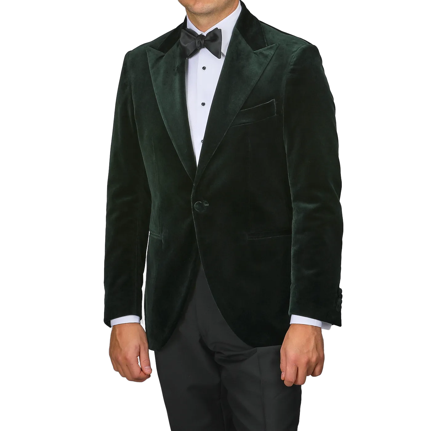 Dark Green Cotton Velvet Dinner Jacket