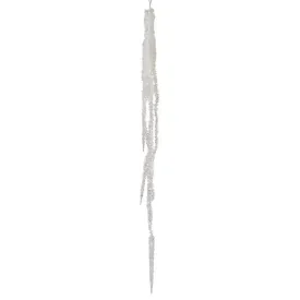 Decoris 90cm Acrylic Icicle with Glitter Snow Finish