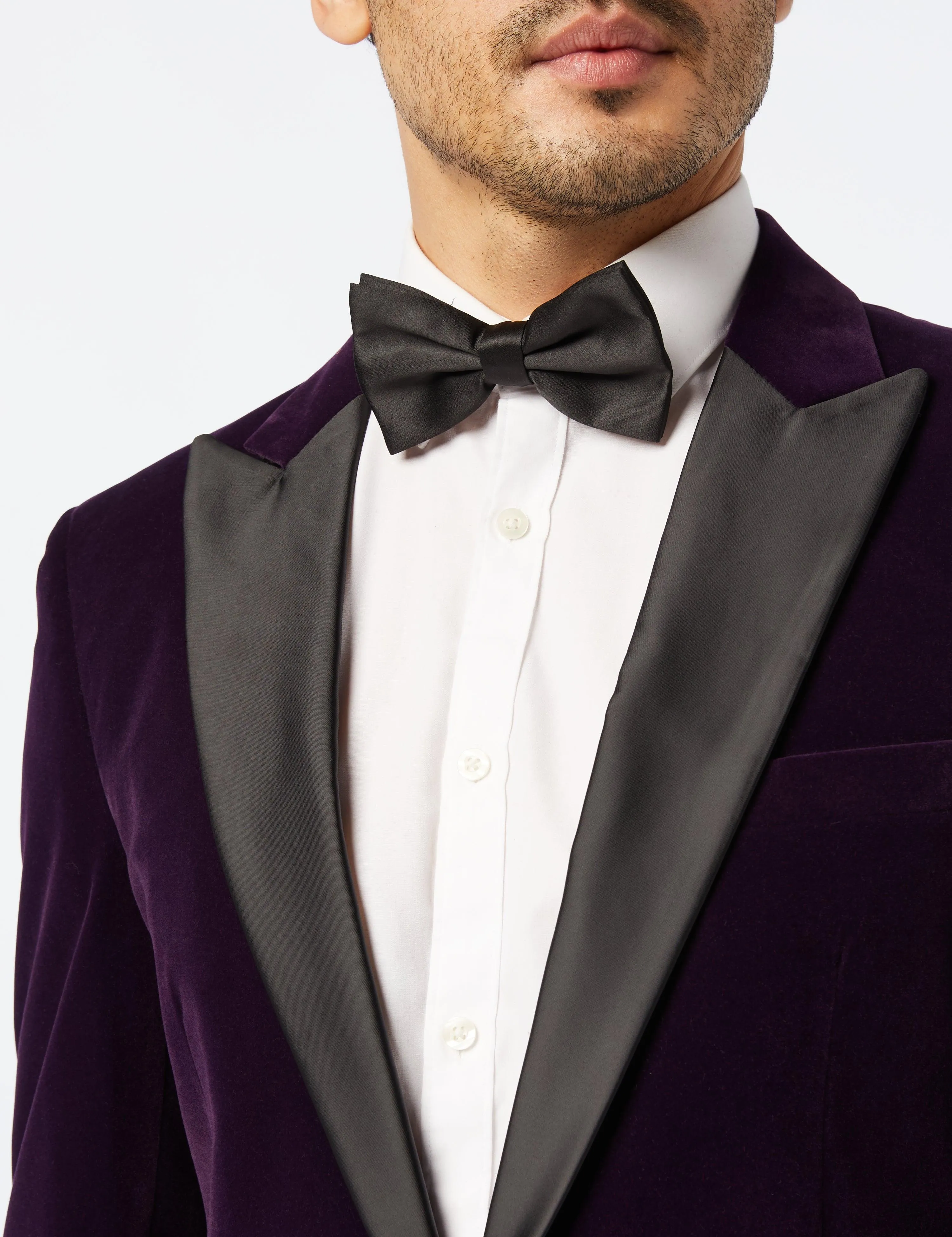 DINNER RICKY - Purple Soft Velvet Tuxedo Jacket